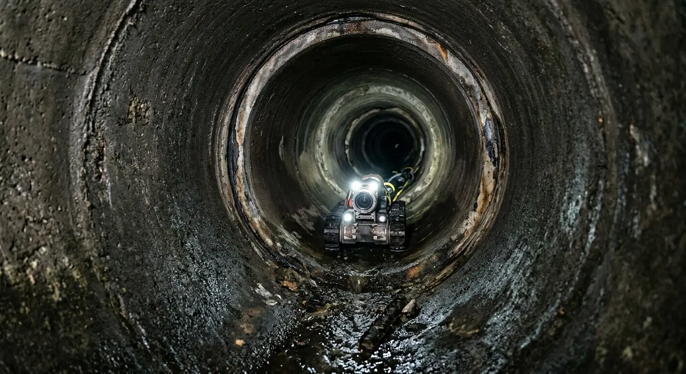 Robotic sewer camera inspecting pipe interior for Drain Snake Service in Oak Harbor
